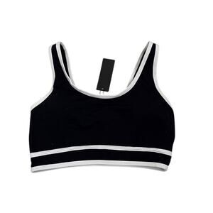 Tempt Me Black White Medium Support Removable Pad Sports Bra Size Women's Small